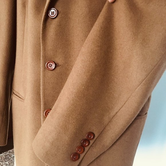 Vintage Perry Ellis Camel Hair Tan Sport Coat 40R - Picture 6 of 10